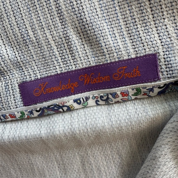 Robert Graham Mens Tailored Fit Blue Gray Button Down Casual Shirt Size Large - Picture 10 of 12